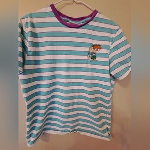 Nickelodeon Shirt Mens Large Nicktoons 90s Retro Cartoon Rugrats Stripped